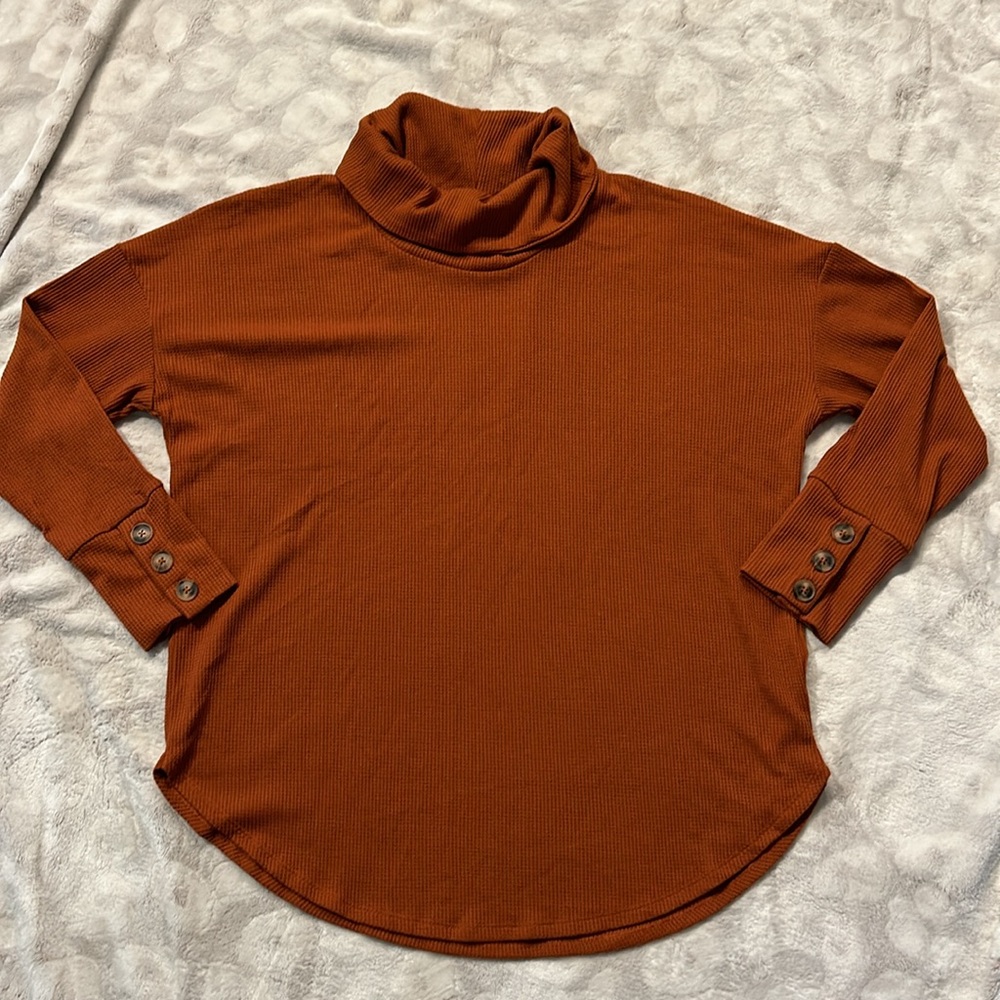 LuLaRoe Rust Orange Turtleneck Long Sleeve Top